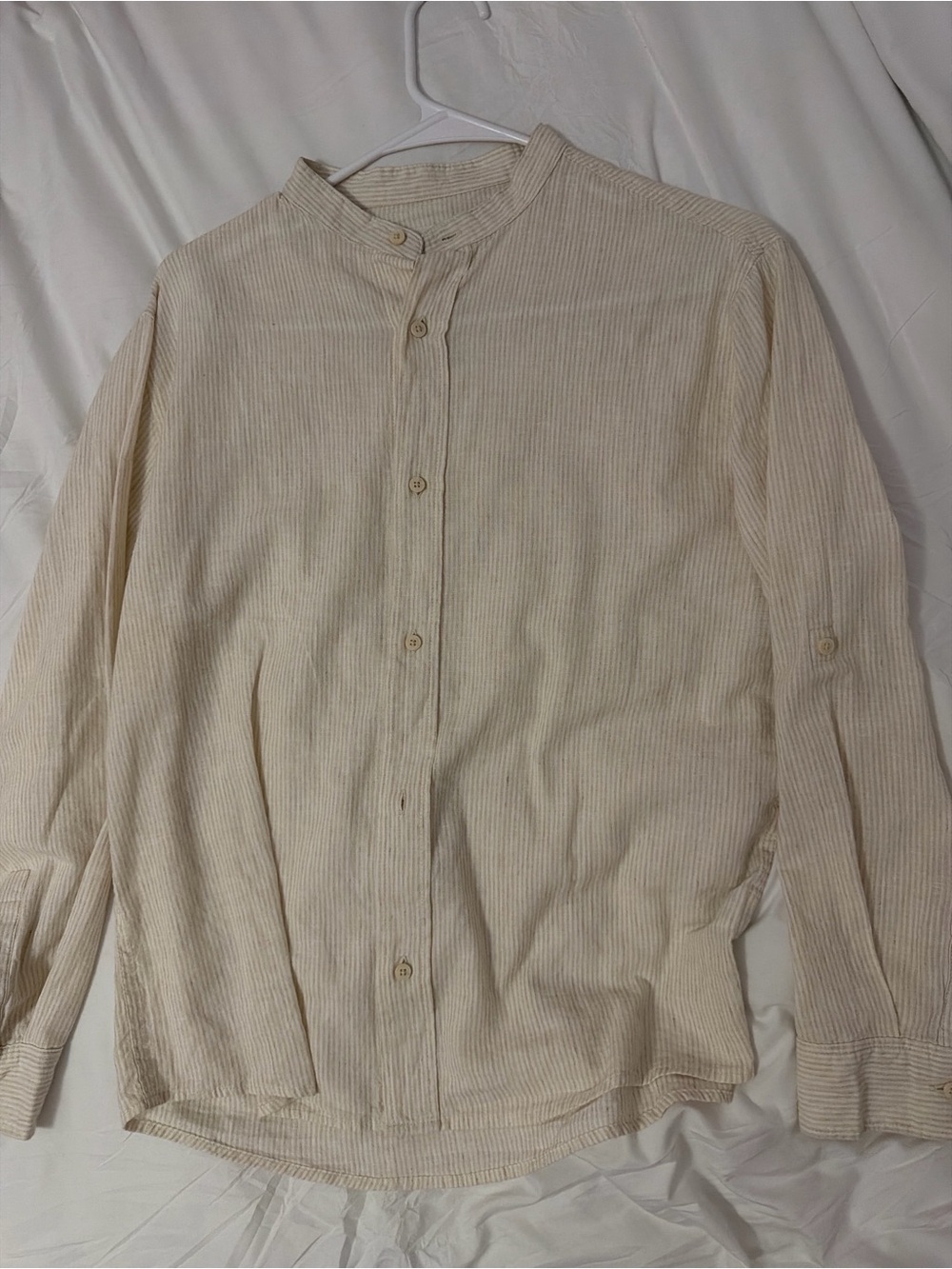 ZARA Cream Ribbed Button-Up Top - Picture 2 of 2